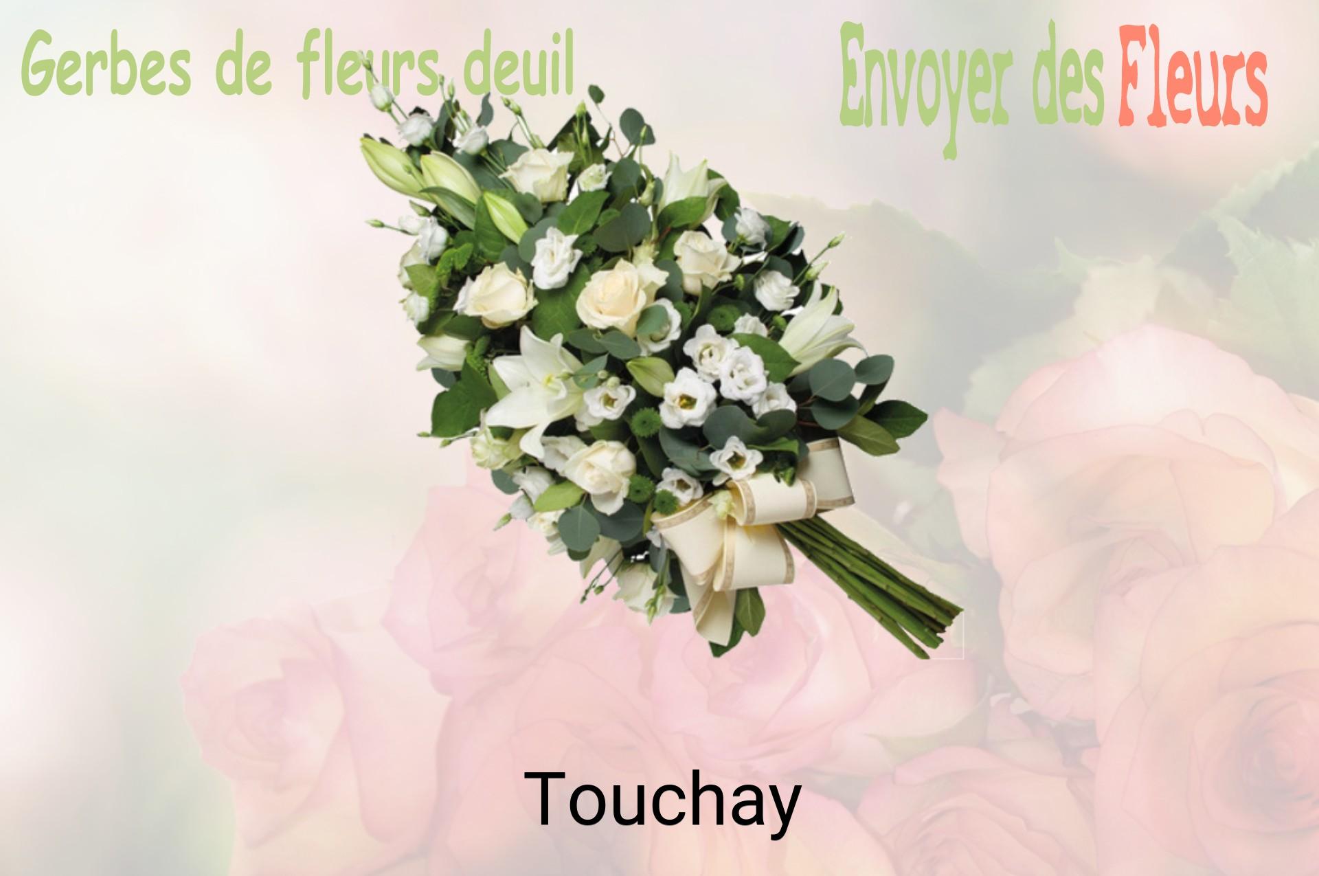 Gerbe de fleurs de deuil livrée à Touchay